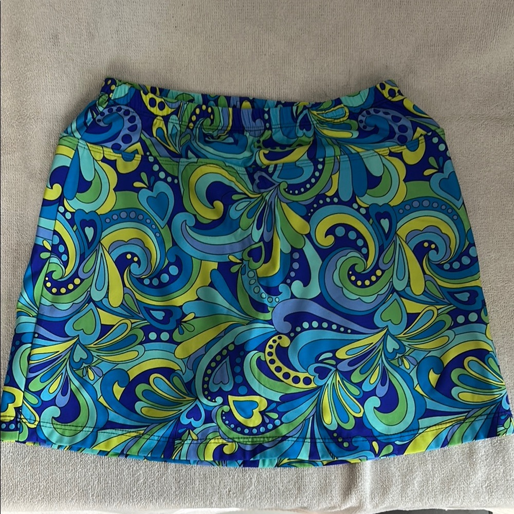 Blue and Green Mini Skort Resort Wear